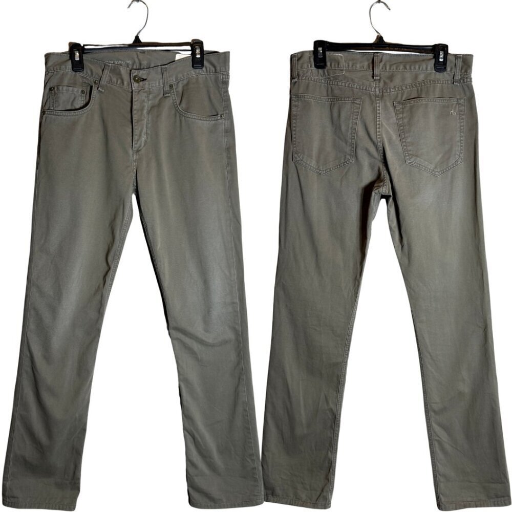 Rag & Bone RB15X Slim Straight Chino Pants Men's 30 Distressed Gray Tailored